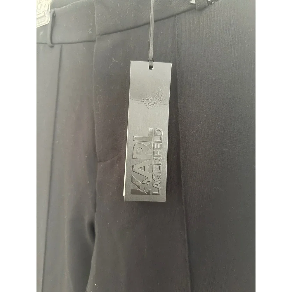 Karl Lagerfeld Paris x Carine Roitfeld‎ Black Pintuck Skinny Trousers Ankle Zip